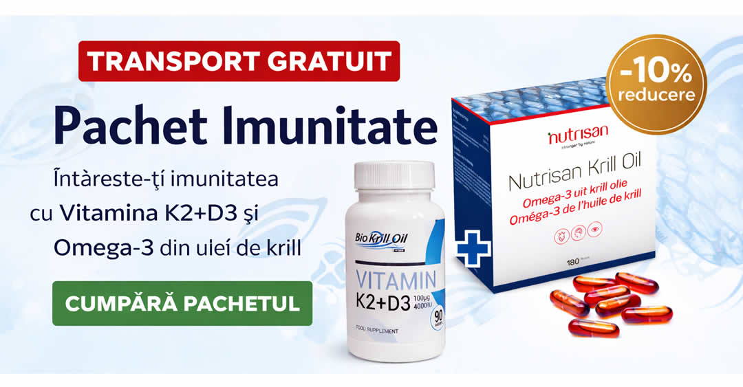 Pachet oferta Imunitate Krill Oil cu Vitamina D3 ?i K2